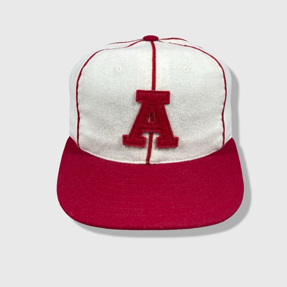 Ebbets Field Flannels Baseball Cap Mens OSFM White Red Alabama Vintage Sporty